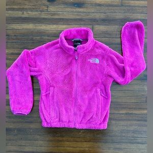 The North Face Girls XXS (5) Pink Fuzzy Fleece Full Zip Jacket